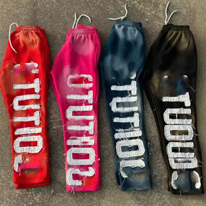 Parches de letras con logotipo personalizado de alta calidad, estampado de pantalla bordado, pantalones de chándal acampanados apilados ligeros de secado rápido transpirables para invierno - Product Image 5