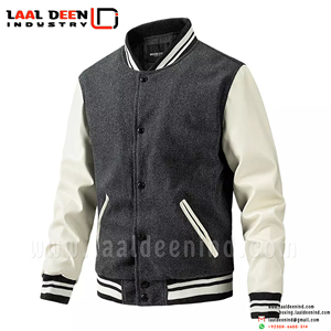 เสื้อแจ็กเก็ตสำหรับผู้ชาย,เสื้อแจ็กเก็ตเบสบอลทำจากผ้าวูล Chenille เลือกได้ตามต้องการสำหรับฤดูหนาวปี100% - Product Image 5
