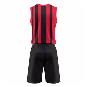 Conjunto de Camiseta de Fútbol Personalizada con Cuello en V, Sin Mangas, Diseño Floral Rojo y Negro, Poliéster Transpirable de Secado Rápido, Impresión Digital, Unisex para Adultos - Product Image 6
