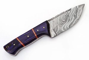 Nouvel arrivage de couteaux de chasse en acier au carbone à lame fixe pour camping et survie, ensembles de couteaux en acier damas pour la randonnée multi-usages - Product Image 5