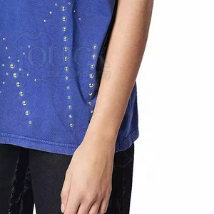 Respirant bas prix femmes strass t-shirts été décontracté à manches courtes séchage rapide écologique de haute qualité en Stock - Product Image 6
