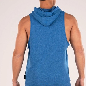 Offre Spéciale 100% coton sans manches Gym débardeur sweats à capuche pour hommes personnalisé en gros délavé et brodé pour les entraînements d'hiver - Product Image 3