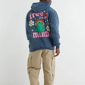 Sudaderas con capucha ligeras de alta calidad con estampado de soplo para hombres Diseño personalizado Algodón Poliéster Patrón sólido Cuello con capucha - Product Image 4