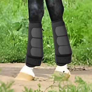 Ensemble de 4 protège-jambes pour chevaux en cuir, séchage rapide, personnalisable, équipement de protection des membres inférieurs, brossage pour les pattes avant et arrière, réutilisable, imprimé - Product Image 3