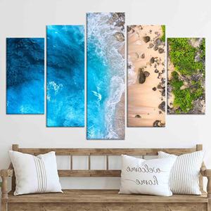 Elegant Beach Canvas Print: Coastal Seascape Wall Decor,SET OF 5 MIX CANVAS - Product Image 1