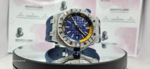 Montre de Plongée de Luxe Iced Out pour Homme avec Bracelet en Caoutchouc Bleu, Lunette Entièrement Sertie de Pierres, Montre-Bracelet Personnalisée Style Hip Hop, Vente en Gros - Product Image 2