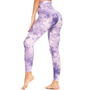 Pantalones de Yoga con tinte anudado de cintura alta XL para mujer, mallas deportivas supersuaves para gimnasio, técnicas con costura, uso diario, LICRA hecha para adultos - Product Image 3