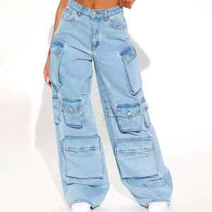 Pantalon cargo décontracté pour femme, coupe droite, de haute qualité, en molleton respirant, séchage rapide, personnalisable, vente en gros, mode - Product Image 1