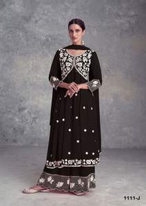 Dernier concepteur fil de rayonne lourd travail broderie séquence travail Sharara costume par Fab Zone - Product Image 2