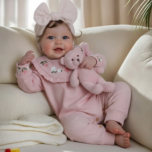 Muñeca Bebé Reborn Sonriente de Babeside, Muñeca de Vinilo con Cuerpo de Tela de 20 Pulgadas, Niña Pequeña - Product Image 1