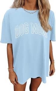 Vente en gros T-shirt ample surdimensionné pour femmes avec broderie personnalisée T-shirt en coton OEM pour la mode urbaine - Product Image 3