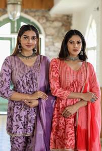 Alia Cut Beautiful Women 3 Piece Designer Shrarara Set, Women Cotton Printed Kurti Sharara & Dupatta Casual Wear Ethnic Wear - Product Image 6