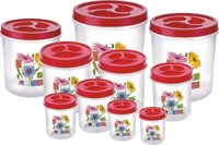 Contenedor Redondo de Plástico PP de Buena Calidad, Ecológico, para Almacenamiento de Alimentos, Juego de 10 Piezas para Uso Doméstico y en Restaurantes