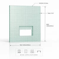 Panel Kaca Dekoratif Anyaman Hijau Mint, Lembaran Kaca Laminasi Temper untuk Dinding Tirai, Partisi, Layar, Pintu Kabinet