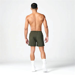 Lightweight Moisture Wicking Fabric Khaki Essential 5 Inch Shorts With Contour Side Panels and Inner <b>Mesh</b> Pants - Product Image 3