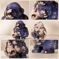 Figurine de gorille en agate bleue sculptée, cristal naturel, pour bureau, étagère, salle de méditation et décoration cadeau