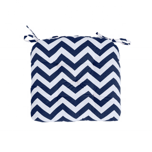 Bohomian Silk Royal Blue Style 100% Cotton Embroidered Handcrafted 16x16 Inches Plush Lightweight Washable Wholesale Chair Pads - Product Image 3