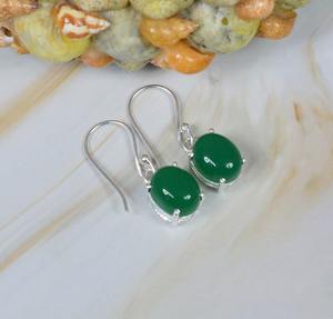Green Onyx 925 <b>Sterling</b> <b>Silver</b> Gemstone <b>Earring</b> Elegant <b>Earring</b> Handmade Jewelry Round Shape <b>Earring</b> Gift for <b>Christmas</b> - Product Image 3