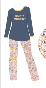 High Quality Customizable All-Printed Cotton <b>Pajamas</b> Set Top Knitted Bottom Elastic Waist Quick Dry Spring/Summer Fabric - Product Image 4