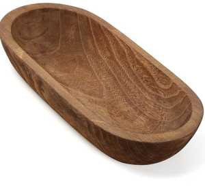 Plato de madera hecho a mano rústico moderno ecológico Apto para lavavajillas plato de servicio acabado pulido regalo de negocios-arte de la India - Product Image 4