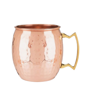 Taza de cobre Moscow Mule con diseño martillado de 16 oz, taza para cerveza que mantiene las bebidas frías como el hielo, taza dorada con asa para bar, tazas para fiestas, para vino - Product Image 4