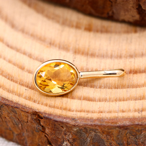 Piedra preciosa de citrino facetado ovalado Natural 14K oro amarillo sólido hecho a mano joyería colgante de mujer para venta al por mayor - Product Image 3