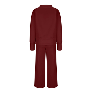 Chándal de mujer, chándal de tela suave, traje de dos piezas, camisa de manga larga acogedora y pantalones relajantes, ropa informal diaria - Product Image 2