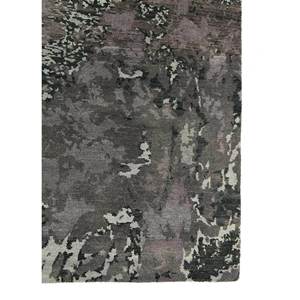 พรมขนสัตว์สีเทาและสีดำลาย Pansy รุ่น Spr-701 ทอมือแบบ Abstract Flat Weave สำหรับห้องนั่งเล่น ห้องโถง ทางเดิน รูปทรงสี่เหลี่ยมผืนผ้า ทำจากเส้นใยปอกระเจา - Product Image 3