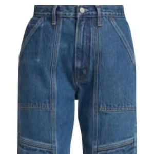 Pantalones vaqueros de lona personalizables de alta calidad, pantalones cortos Cargo informales de cintura media, logotipo bordado, tela de punto impermeable personalizada - Product Image 1