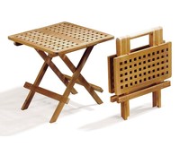 Table de pique-nique carrée pliante extérieure en bois de teck tout temps Table d'extérieur Table de jardin portable