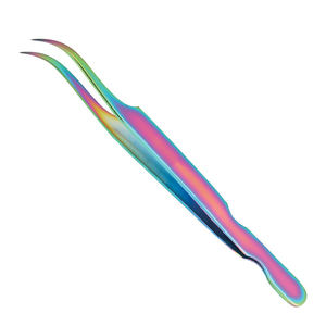 Vente en gros de pinces à cils de volume en acier inoxydable de couleur Fournisseur d'extension de cils Logo privé Outils de cils - Product Image 2