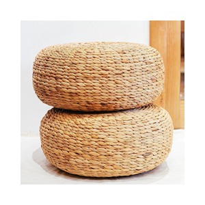 สีทองชนบทน้ำผักตบชวาชั้นเบาะน้ำดิบผักตบชวาเบาะการทำสมาธิออตโตมัน - Product Image 4