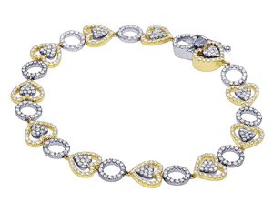 S925 plata esterlina estilo Hip Hop redondo Moissanite diamante en corazón diseño clásico fiesta desgaste pulsera para mujer - Product Image 4