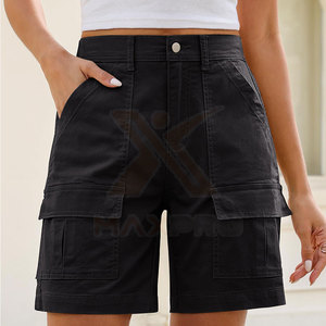 High Quality Sustainable Breathable Eco-Friendly Canvas Women Cargo Shorts with Mid Waist 100% Cotton New Arrival - Product Image 5