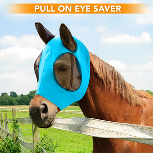 Masque anti-mouches pour cheval d'équitation en plein air avec maille respirante légère et douce, protection intégrale du visage, du nez et des oreilles, protection UV, utilisation estivale, culottes - Product Image 2