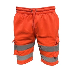 Pantalones Cortos de Trabajo de Alta Visibilidad con Cinta Reflectante LED, Secado Rápido, Poliéster y Algodón, Transpirables - Product Image 1