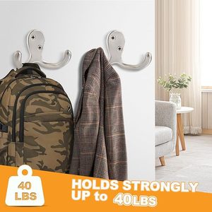 ตะขอแขวนเสื้อโค้ทอะลูมิเนียมสองง่ามสำหรับห้องนั่งเล่นห้องน้ำและห้องครัว - Product Image 4