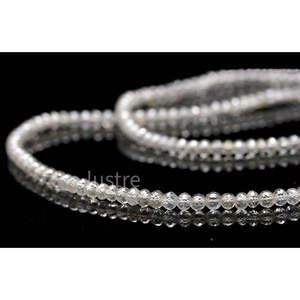 Perles de diamant blanc clair AAA+ 100% naturelles, rares, facettées, en forme de rondelle, diamants blancs comme neige - Product Image 3