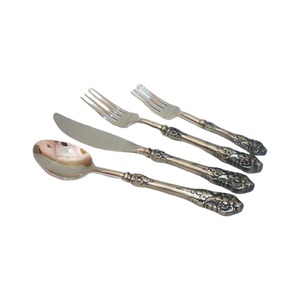 Cubiertos de acero inoxidable modernos, cuchara de boda, tenedor, cuchillo, juego de cubiertos con mango de delfín, cubiertos de restaurante de lujo personalizados - Product Image 3
