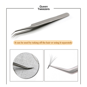 Juego de pinzas para extensión de pestañas de acero inoxidable personalizables de alta calidad con Etiqueta Privada, punta de fibra de pestañas de volumen ruso puntiagudo - Product Image 5