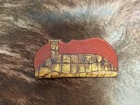 Dompet Panjang Kulit Asli Vintage dengan Kancing, Tempat Kartu, Motif Croco, dan Kapasitas Besar untuk Pria Alejandro Yeo