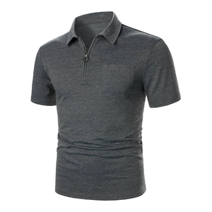 Polo con Cuello de Cremallera para Hombre, Polo de Manga Corta de Verano para Hombre, Estilo Urbano - Product Image 1