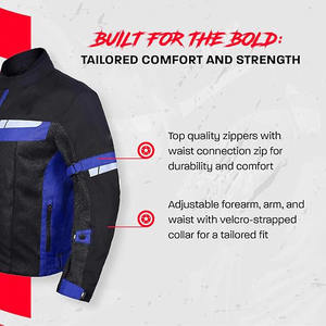 Vestes de motocyclette en polyester d'hiver personnalisées Logo solide, respirant, coupe-vent ignifuge, coupe automatisée, position du logo avant - Product Image 3