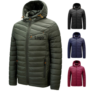 Men's Customizable Logo Reversible Puffer Jacket High Quality Thin Knitted Fabric Winter Long Sleeves Breathable Windproof Nylon - Product Image 1