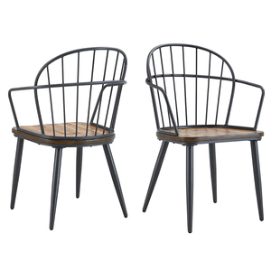 Drats <b>Dining</b> <b>Chairs</b> Set of 2 Accent Birch Finish, Bucket Backrest, Metal Frame for Kitchen & <b>Dining</b>. - Product Image 3