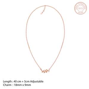 Colgante y Amuleto Minimalista de Hoja en Oro Rosa y Plata 925 - Product Image 5