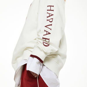 Sudadera oversize bordada personalizada para mujer, Sudadera de cuello redondo con hombros caídos para mujer al por mayor - Product Image 3