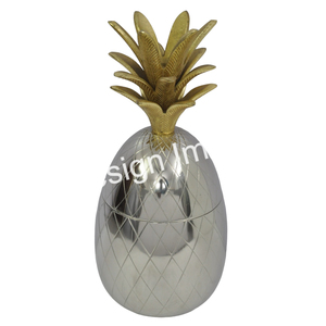 ถังน้ำแข็งแอปเปิ้ลสนสำหรับตกแต่งที่บ้านของขวัญทำจากโลหะ & งานฝีมือเครื่องแช่ไวน์สับปะรดแฮนด์เมดถังแชมเปญกลาง - Product Image 1