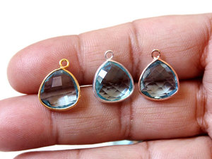 จี้925บุษราคัมสีฟ้าเชื่อมต่อเงินสเตอร์ลิงสไตล์วินเทจเครื่องประดับชั้นดีและเสน่ห์ด้วยเพชรรูปร่างผสม - Product Image 3