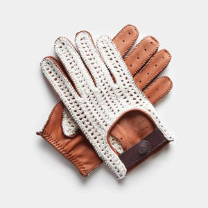 "Custom Unlined Leather <b>Gloves</b> for <b>Women</b> Men Ladies-Fashion Sheepskin Full Finger Riding Driver <b>Gloves</b> Crochet Back-100% Cotton - Product Image 2